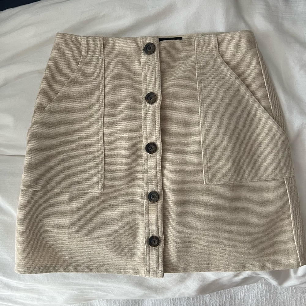 Banana Republic Khaki Button-Down Skirt